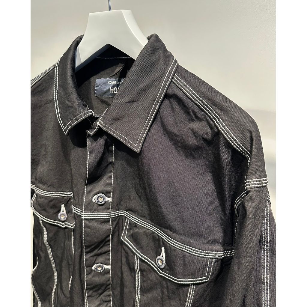 COMME des GARCONS HOMME　ナイロン　ノーカラージャケット COMME des GARCONS HOMME コットンラミーノーカラージャケット