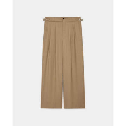 marka Recycled Polyester Non-Mulesed Wool Gabardine Two Tuck Military Trousers