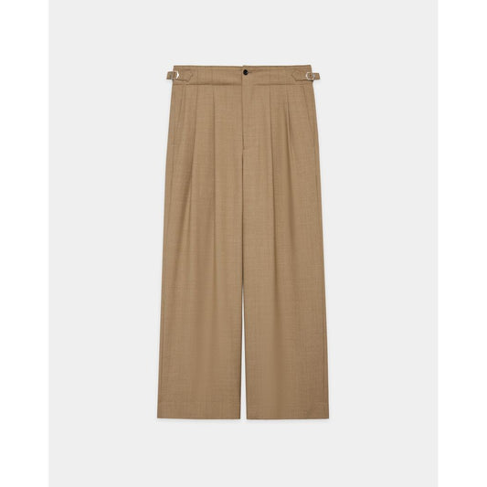 marka Recycled Polyester Non-Mulesed Wool Gabardine Two Tuck Military Trousers