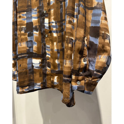 【MADE IN JAPAN】LINEAGE ABSTRACT CHECK SHIRTS（BROWN）