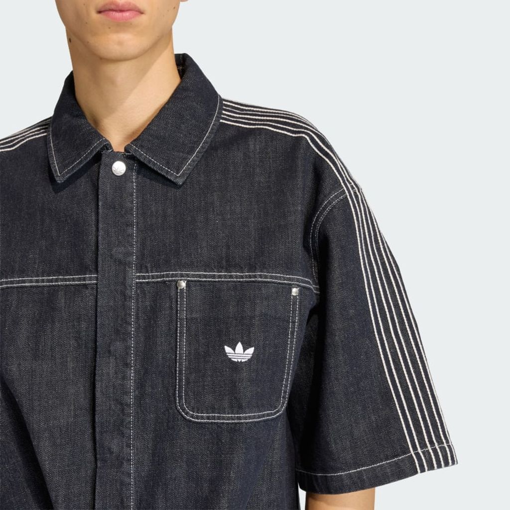 adidas originals オリジナルス デニム半袖ワーク シャツ（Indigo Denim）