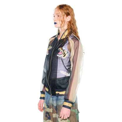 TOLQ  Skeleton Printed Souvenir Jacket