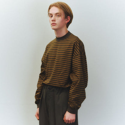 is-ness BALLOON STRIPES LONG SLEEVE T SHIRT