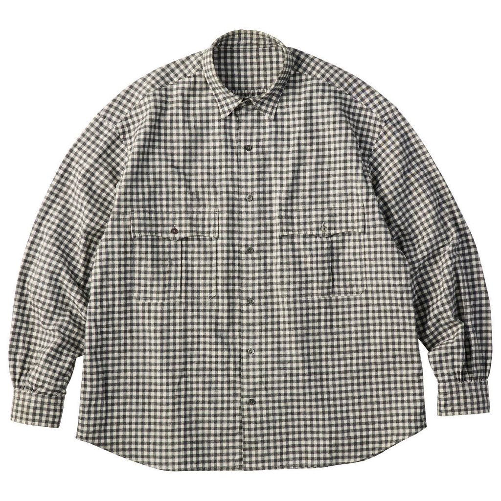 PORTER CLASSIC ROLL UP FLANNEL GINGHAM CHECK SHIRT