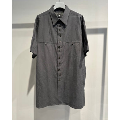 Y's for men 60 WRINKLE LAWN SHORT SLEEVE SHIRT WITH RANDOM BUTTONS