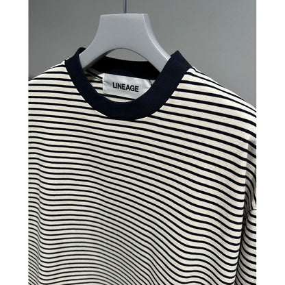 【MADE IN JAPAN】LINEAGE BALLON NATURAL BORDER TEE（NATURAL）