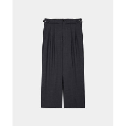 marka Recycled Polyester Non-Mulesed Wool Gabardine Two Tuck Military Trousers