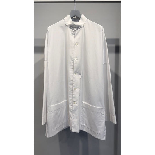 Y's for men 100/2 BROAD SHIRT WITH STAND COLLAR（WHITE）