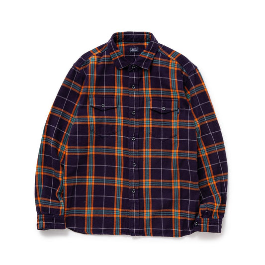 RATS COTTON FLANNEL NAVY CHECK SHIRT