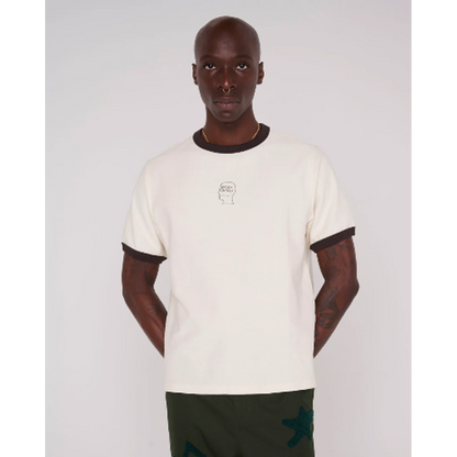 BRAIN DEAD SLUBBY RINGER T-SHIRT - NATURAL