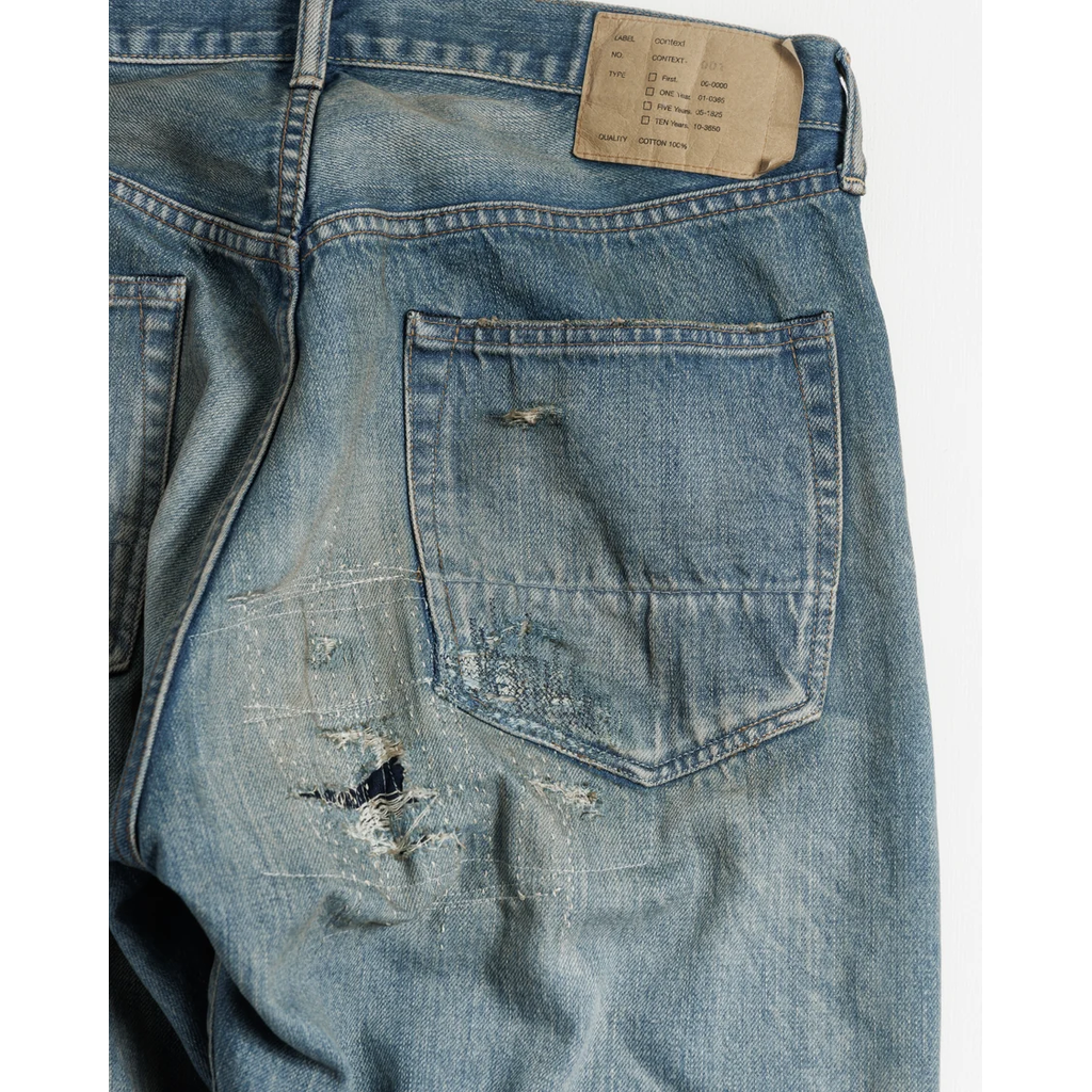 ANACHRONORM CONTEXT-001-R1 REGULAR TAPERED 5P PANTS INDIGO (REMAKE)