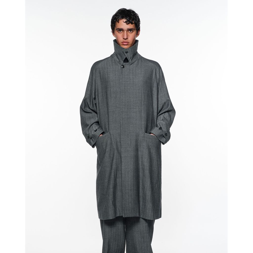 marka Tumbled Wool Serge Raglan Sleeve Coat