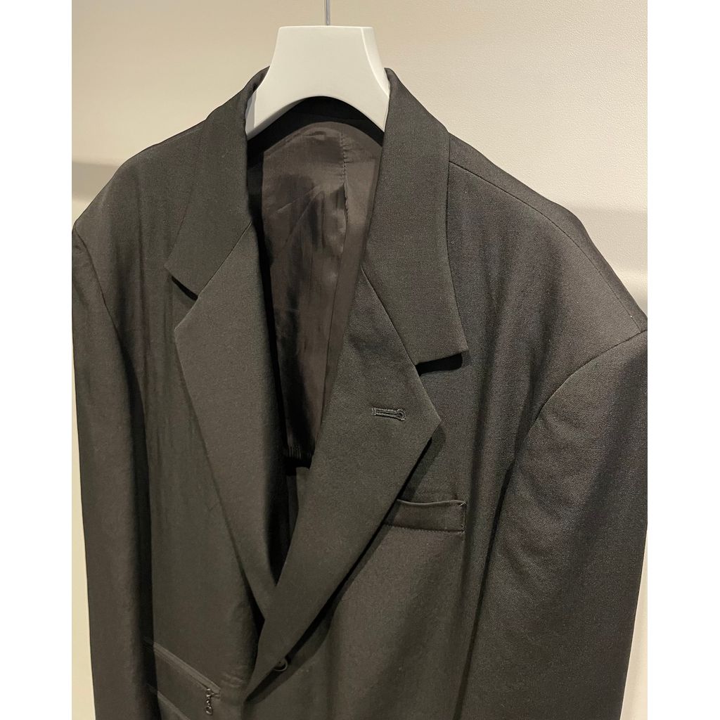 Y's for men WOOL GABARDINE LEFT AND RIGHT CHANGE POCKET JACKET