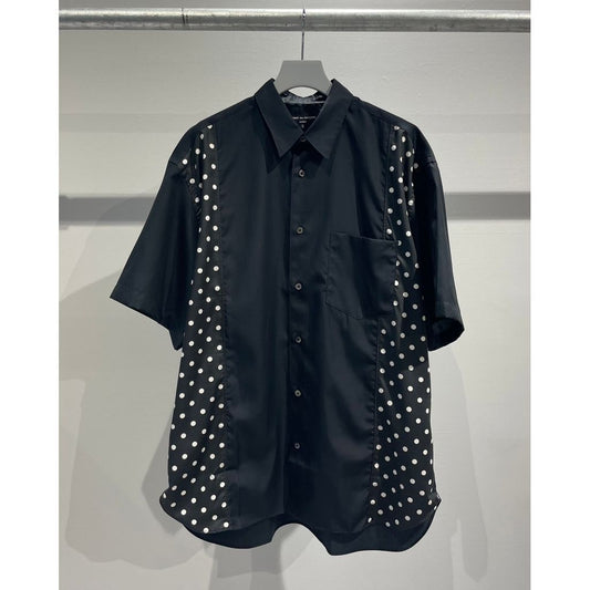 COMME des GARCONS HOMME 水玉柄プリント切り替え　半袖シャツ