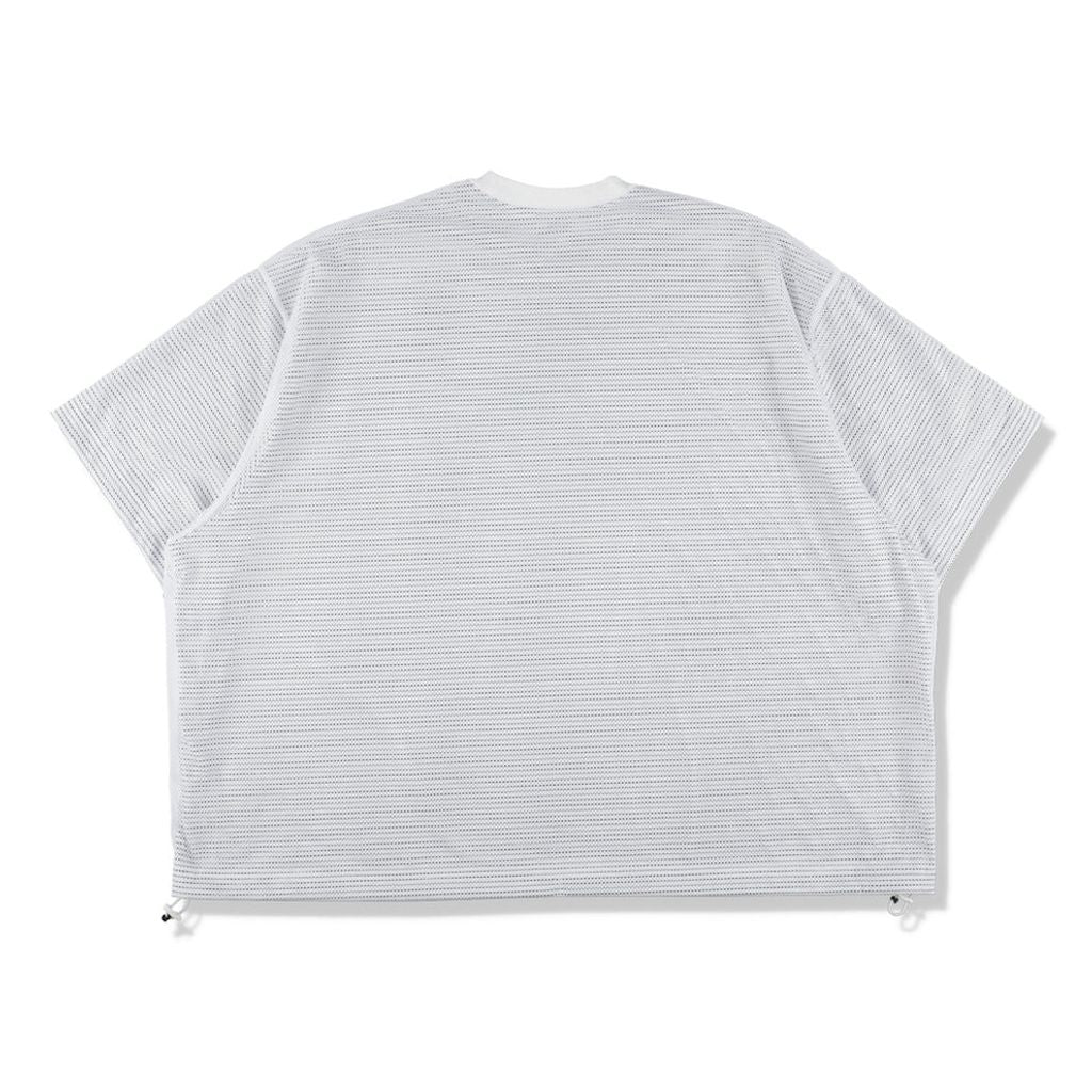 is-ness BALLOON BORDER LAYERED MESH T-SHIRT