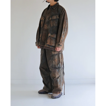 ANACHRONORM  AN374-B SULFUR DYED RIPSTOP REALTREE FATIGUE JACKET SULFUR BLACK