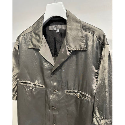 Y's for men CHAIN STITCH OPEN-COLLAR SHORT SLEEVE SHIRT