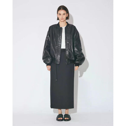 beautiful people light lamb leather fanshape MA-1blouson