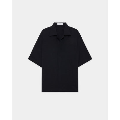marka 2/72 Wool Tropical Washer Fly Front Open Collar S/S Shirt