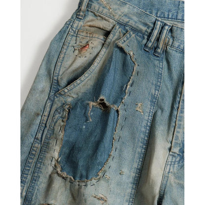 ANACHRONORM REMAKED DOUBLEKNEE DENIM PAINTER PANTS INDIGO (REMAKE)