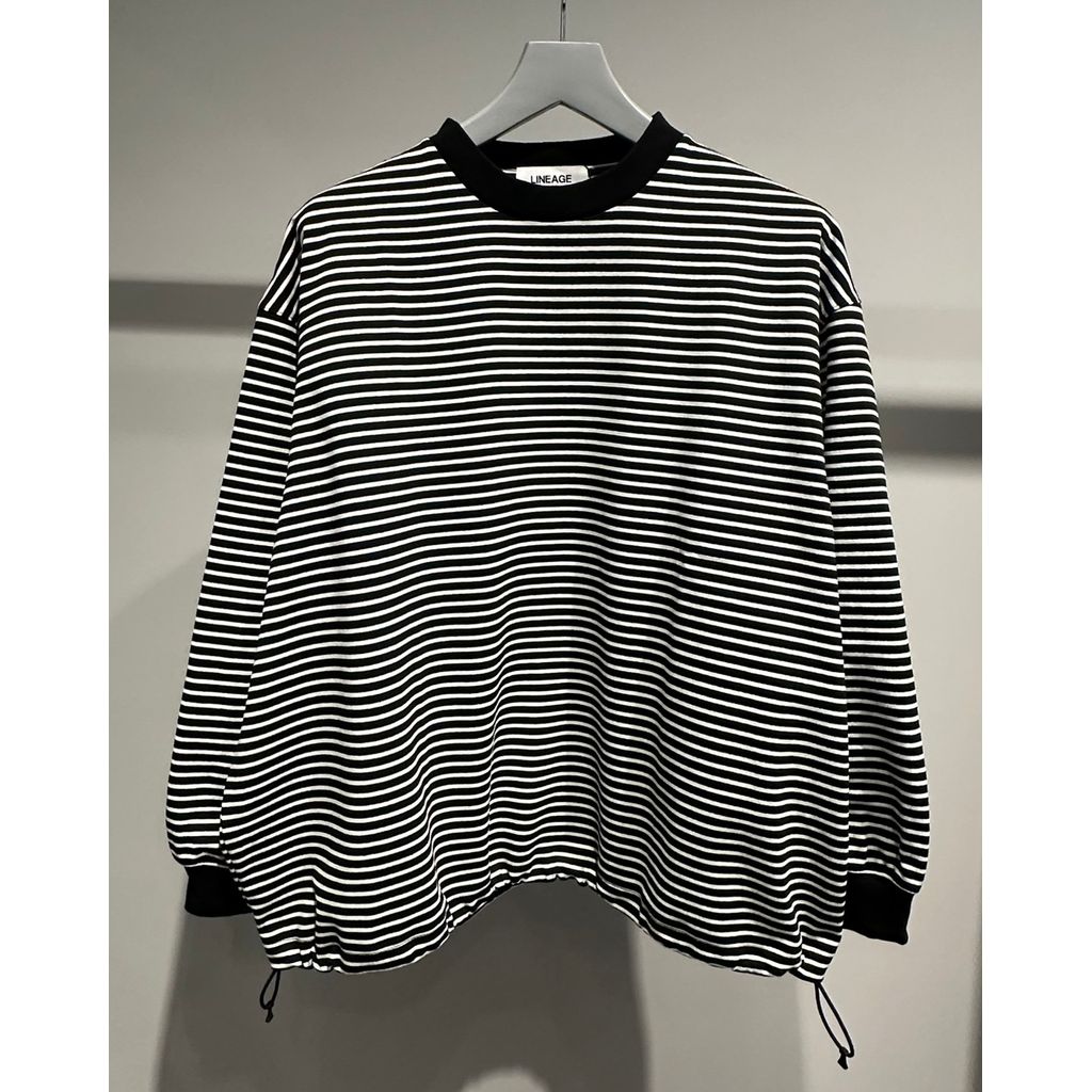 【MADE IN JAPAN】LINEAGE BALLON L/S BORDER TEE（BLACK）