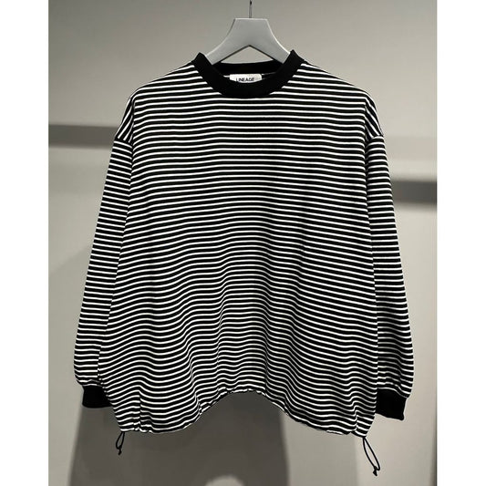 【MADE IN JAPAN】LINEAGE BALLON L/S BORDER TEE（BLACK）