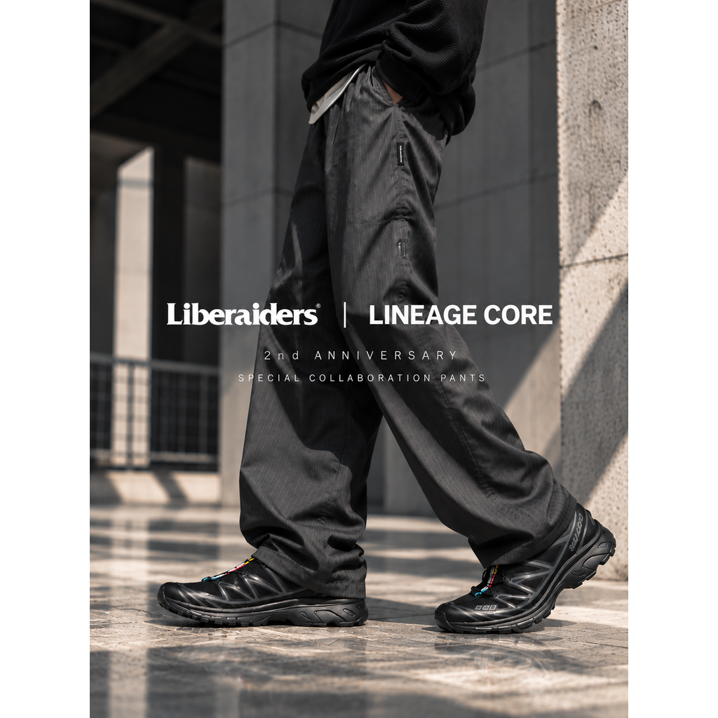 Liberaiders × LINEAGE CORE T/R SARROUEL PANTS（GRAY STRIPE)