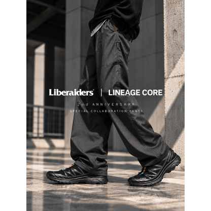 Liberaiders × LINEAGE CORE T/R SARROUEL PANTS（GRAY STRIPE)