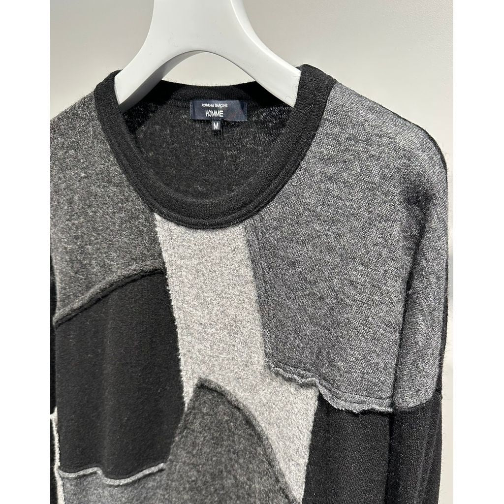 COMME des GARCONS HOMME WOOL PATCH WORK TEE（BLACK）
