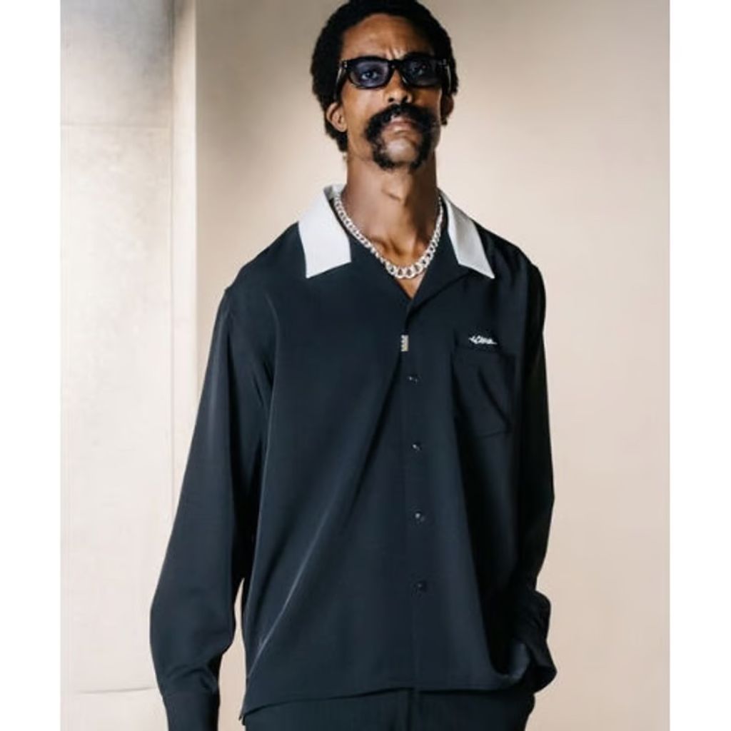 CRIMIE EASY CARE EMBROIDERY OPEN COLLAR SHIRT