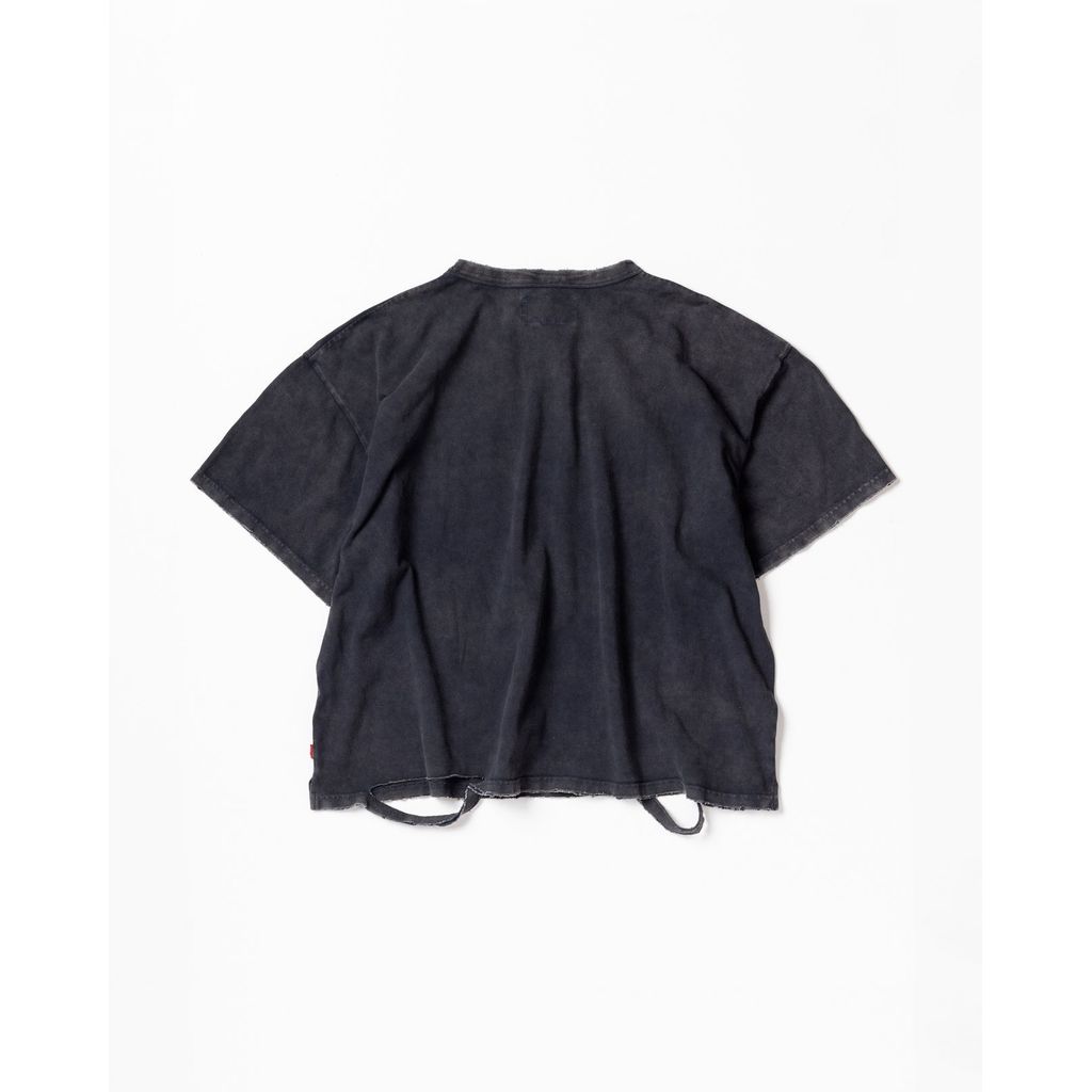 ANACHRONORM MOSS STITCH DAMAGED POCKET S/S T-S