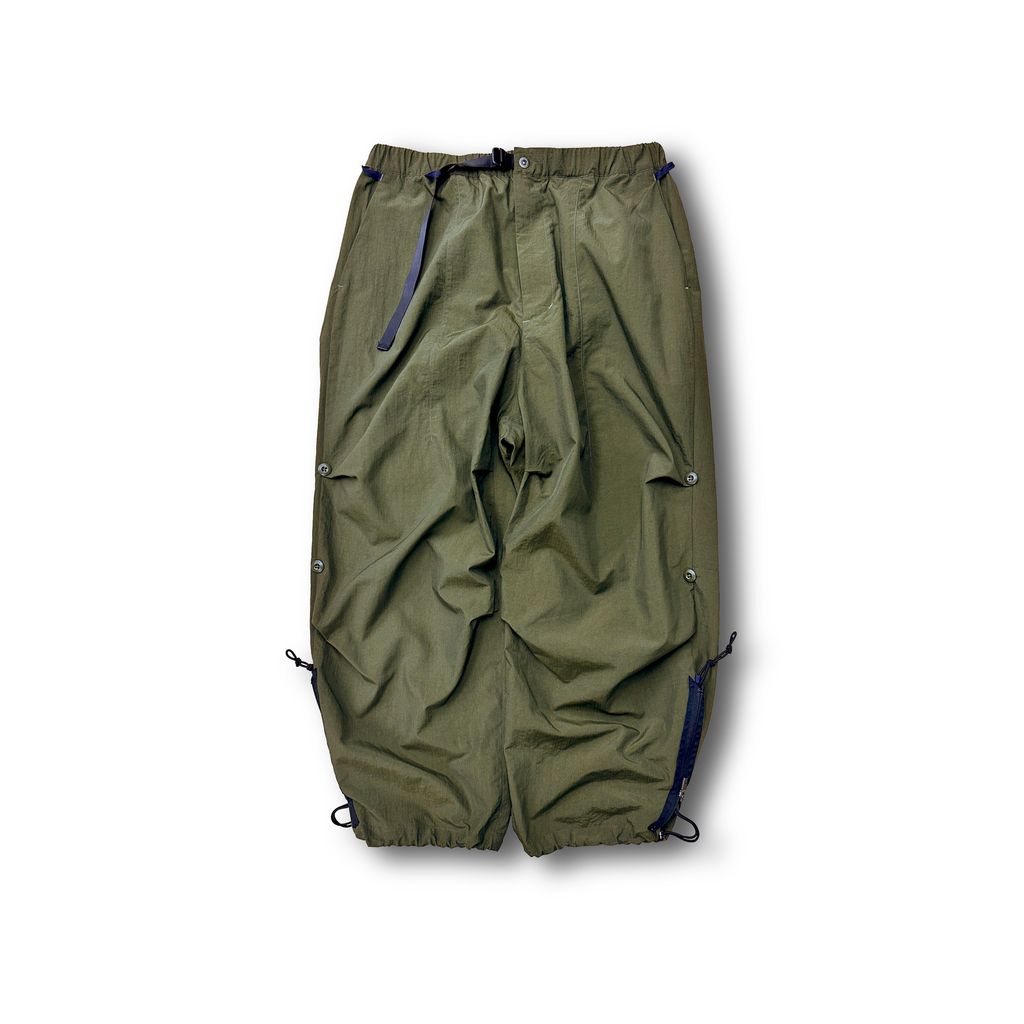 POLIQUANT THE CHANGING LENGTH/HEM WIDE ZIP-UP TUCKED PANTS