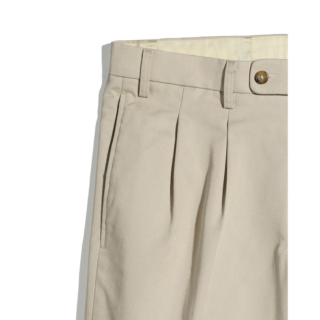 FOUNDOUR T/C TWILL TUCK TROUSERS