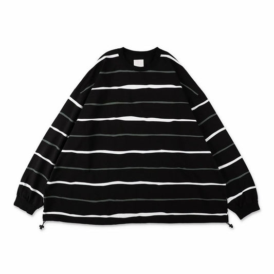 S.F.C SUPER BIG STRIPE  LS  TEE (W/DRAWSTRINGS)