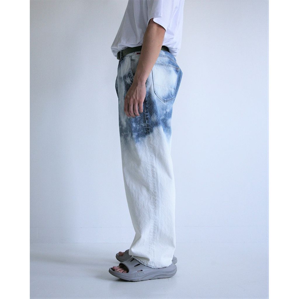 ANACHRONORM  AN286 BLEACH DESIGN 80's WIDE DENIM PANTS INDIGO