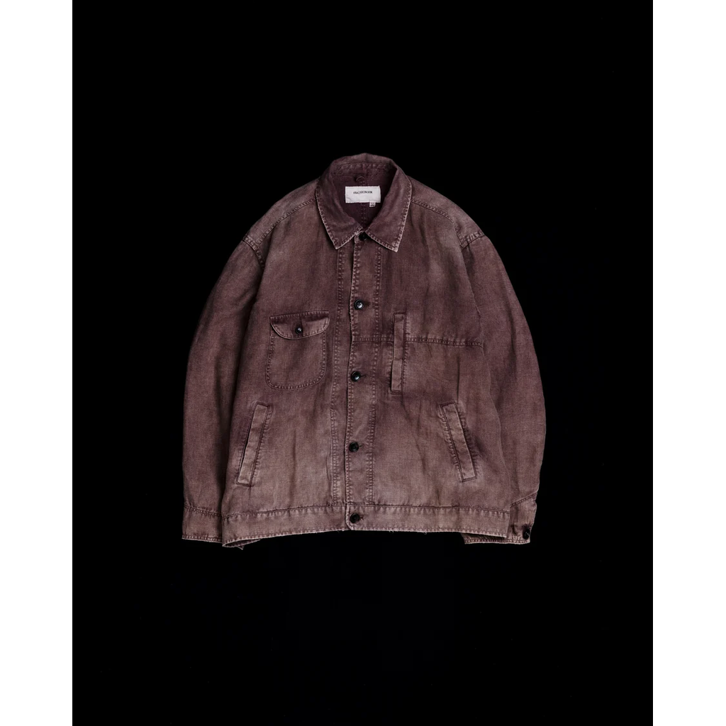 ANACHRONORM  FADED SULFUR DYED LINEN UTILITY JACKET