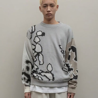 bal JACQUARD COTTON CREWNECK SWEATER