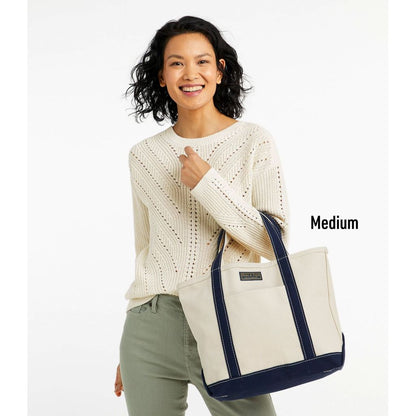 L.L.Bean Boat and Tote Zip-Top with Pocket(Natural/Natural)