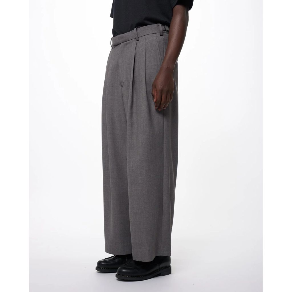 marka Recycled Polyester Wool Gabardine / Double Pleated Baggy Trousers