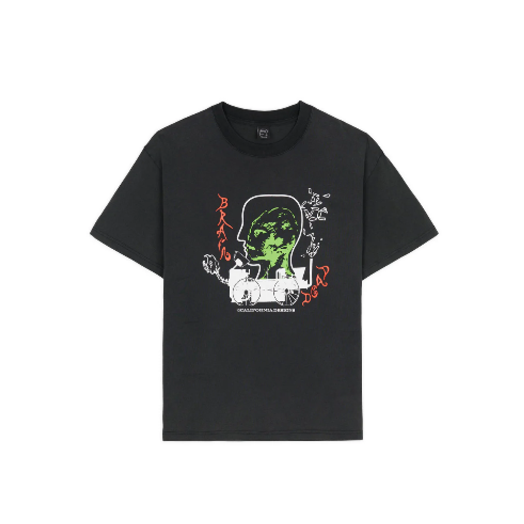 BRAIN DEAD ALIEN TRACTOR T-SHIRT - WASHED BLACK