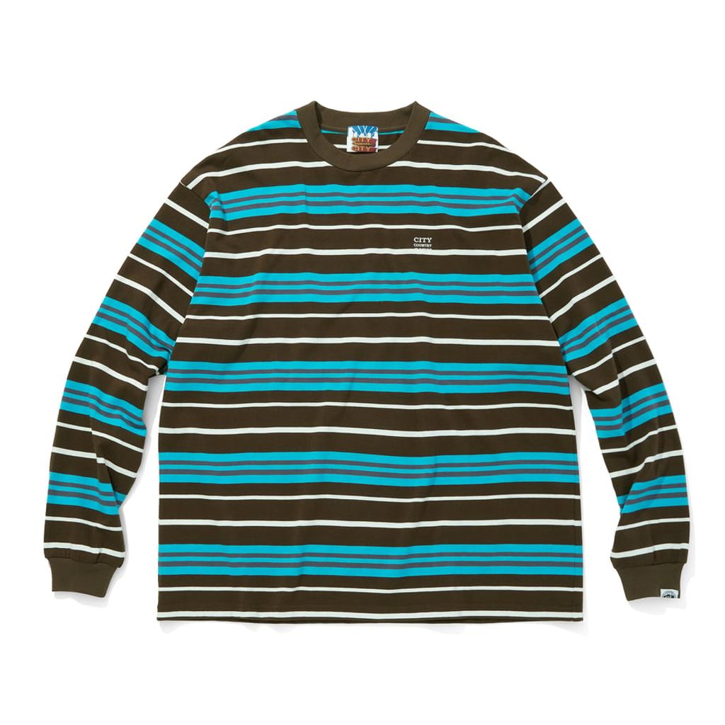 CITY COUNTRY CITY EMBROIDERED LOGO MULTI BORDER L/S T-SHIRT