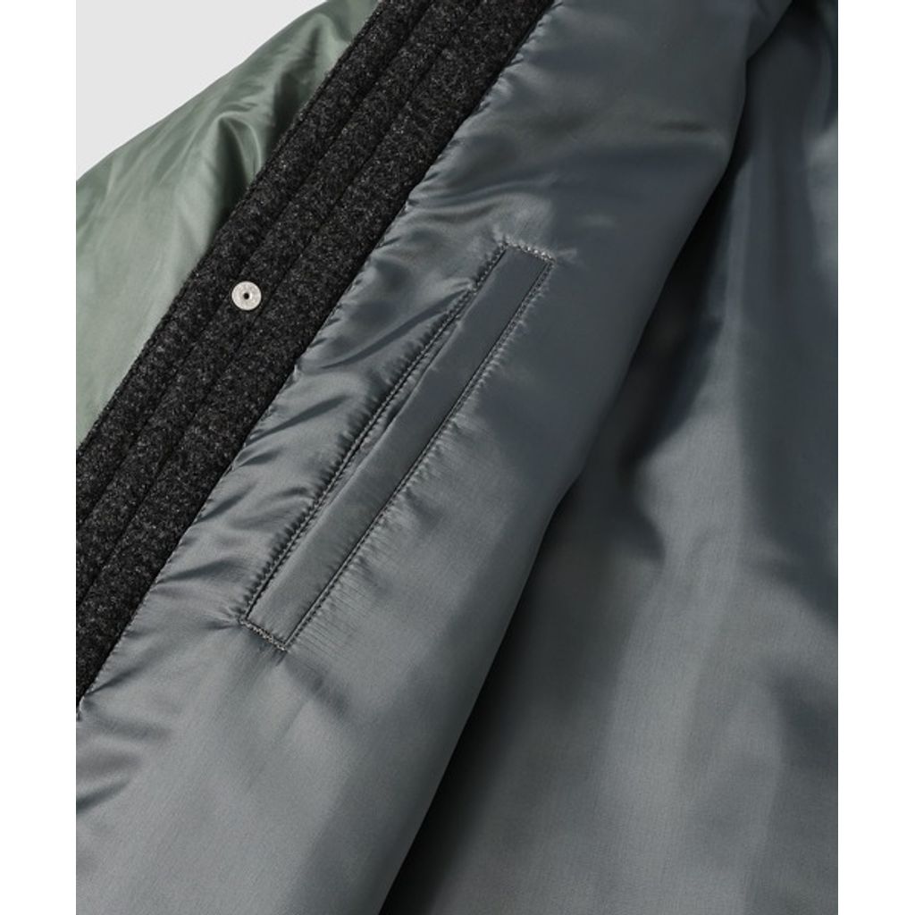 COMME des GARCONS HOMME WOOL 縮絨 × NYLON TWILL COAT（GRAY）