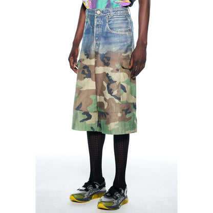 TOLQ  Gradation Printed Denim Pants×Cargo Shorts