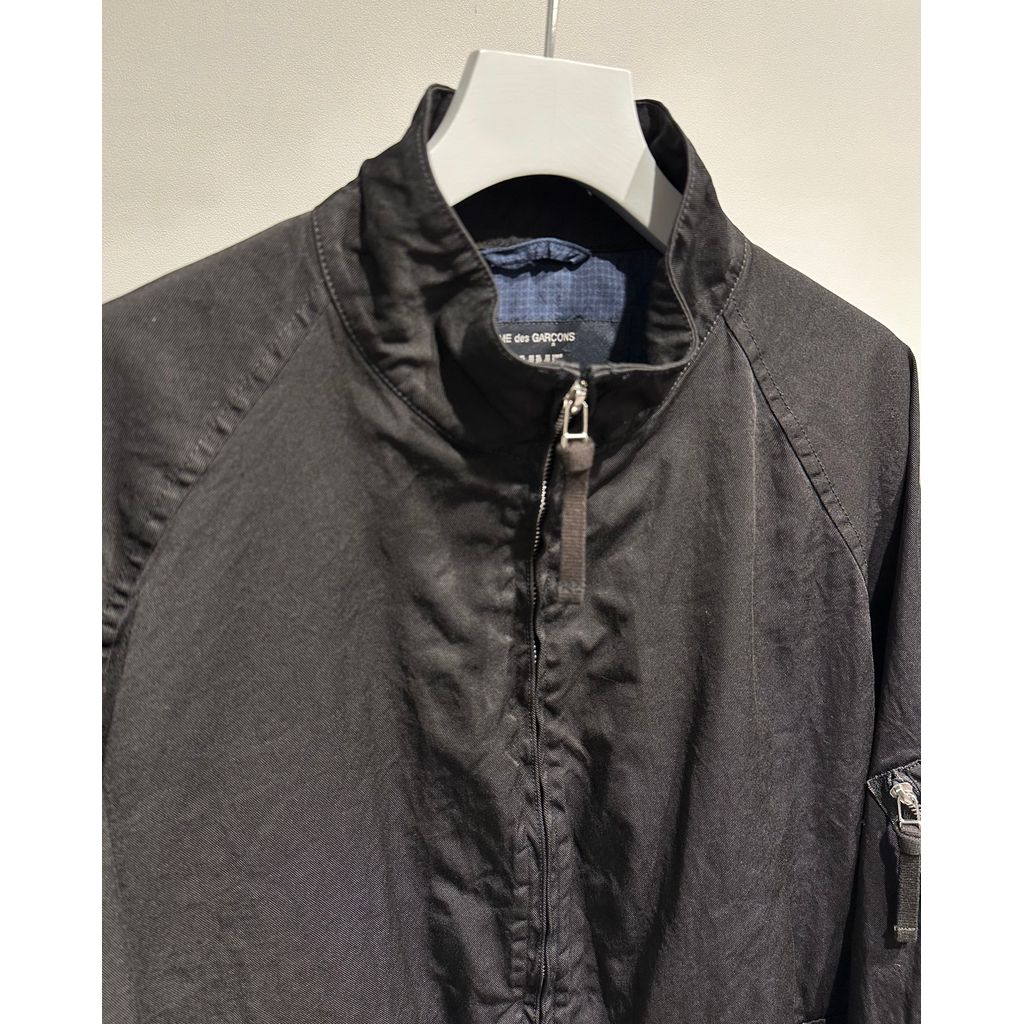 COMME des GARCONS HOMME NYLON TWILL OVER DYE MILITALY JACKET (BLACK)