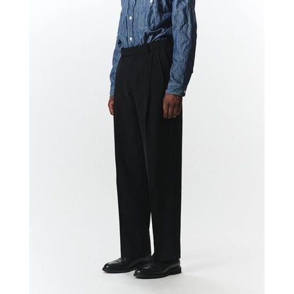 MARKAWARE Organic Wool Survival Cloth/Double Pleated Semi Easy Trousers