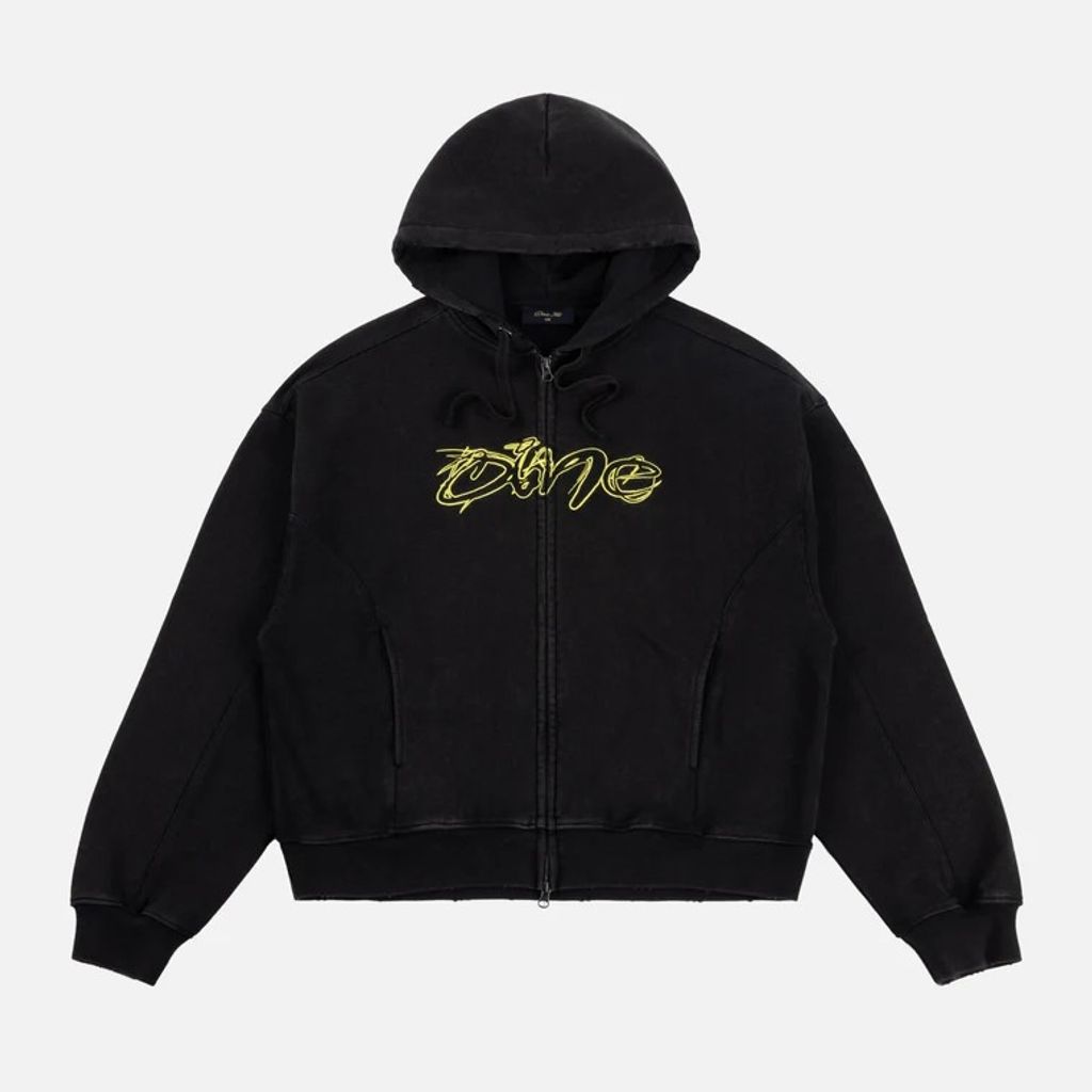 Dime Distressed Terry Zip Hoodie