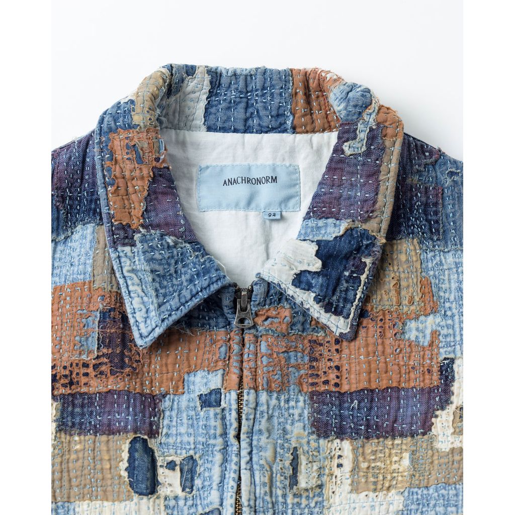 ANACHRONORM SASHIKO PATCHED JACKET INDIGO AN405