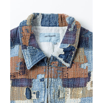 ANACHRONORM SASHIKO PATCHED JACKET INDIGO AN405