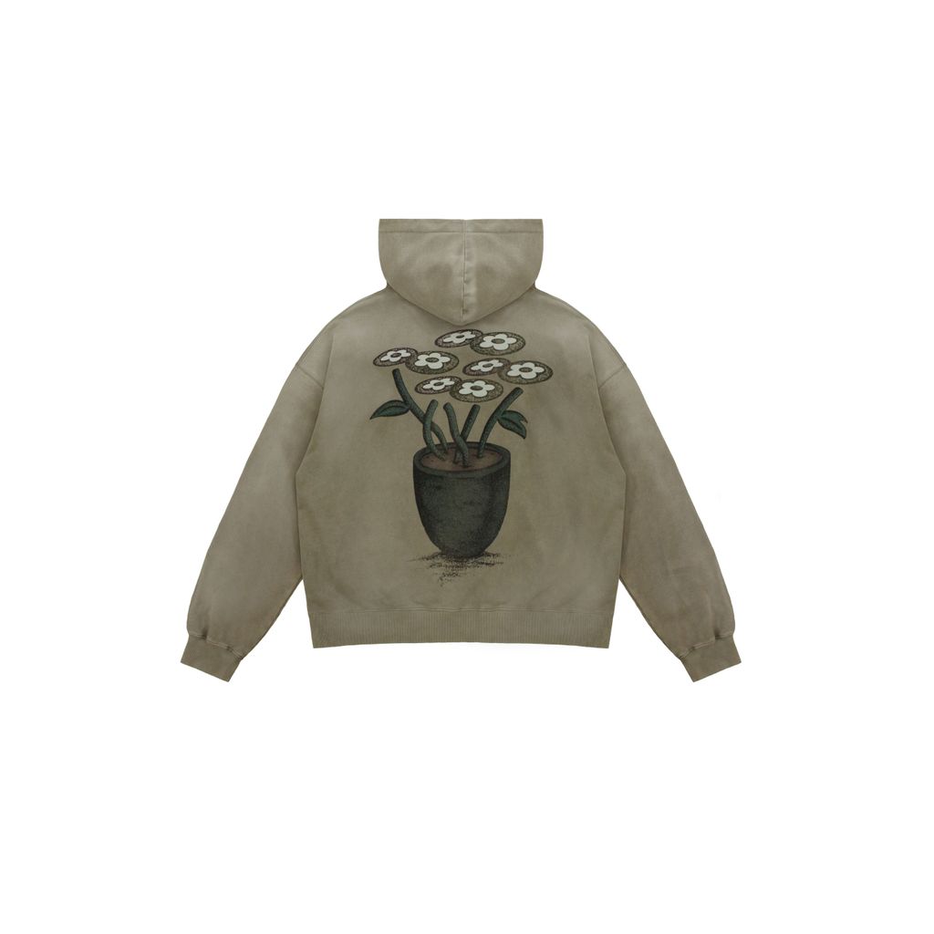 VANDY THE PINK CLASSIC LOGO FLOWER HOODIE（WASHED KHAKI）