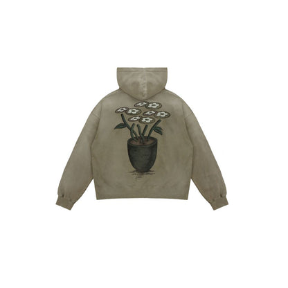 VANDY THE PINK CLASSIC LOGO FLOWER HOODIE（WASHED KHAKI）